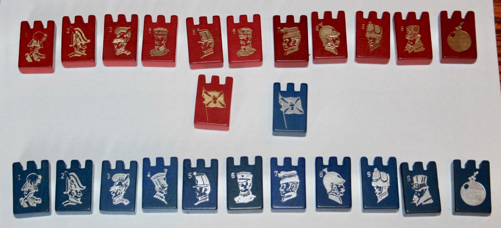 Vintage 1961 Wood Stratego pieces - Replacement Parts - $2.99 each - Very Nice