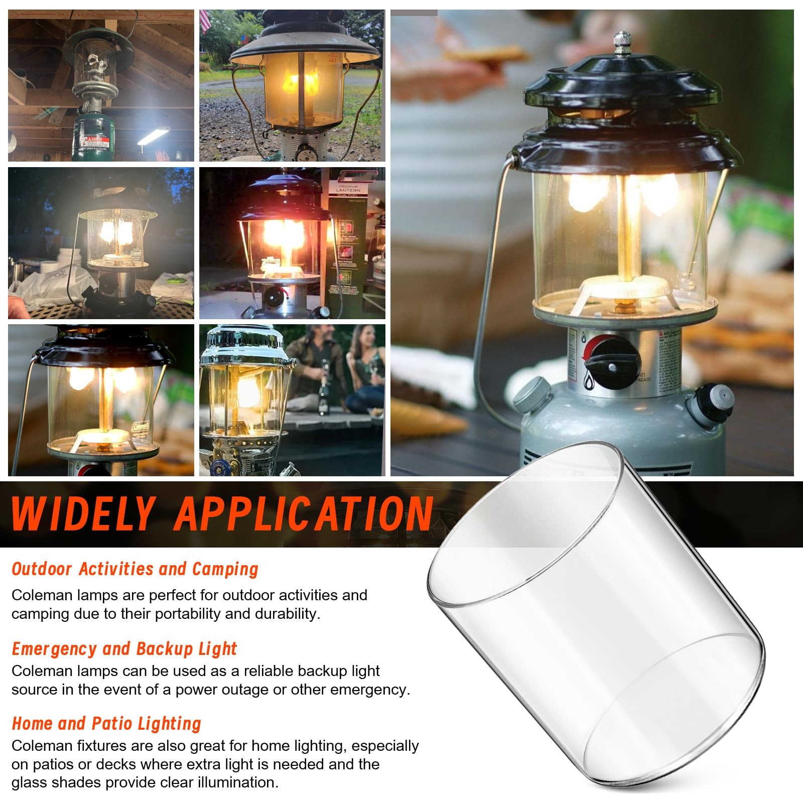 Glass Globe Fueled Lanterns Replacement for Coleman Propane Lantern clear