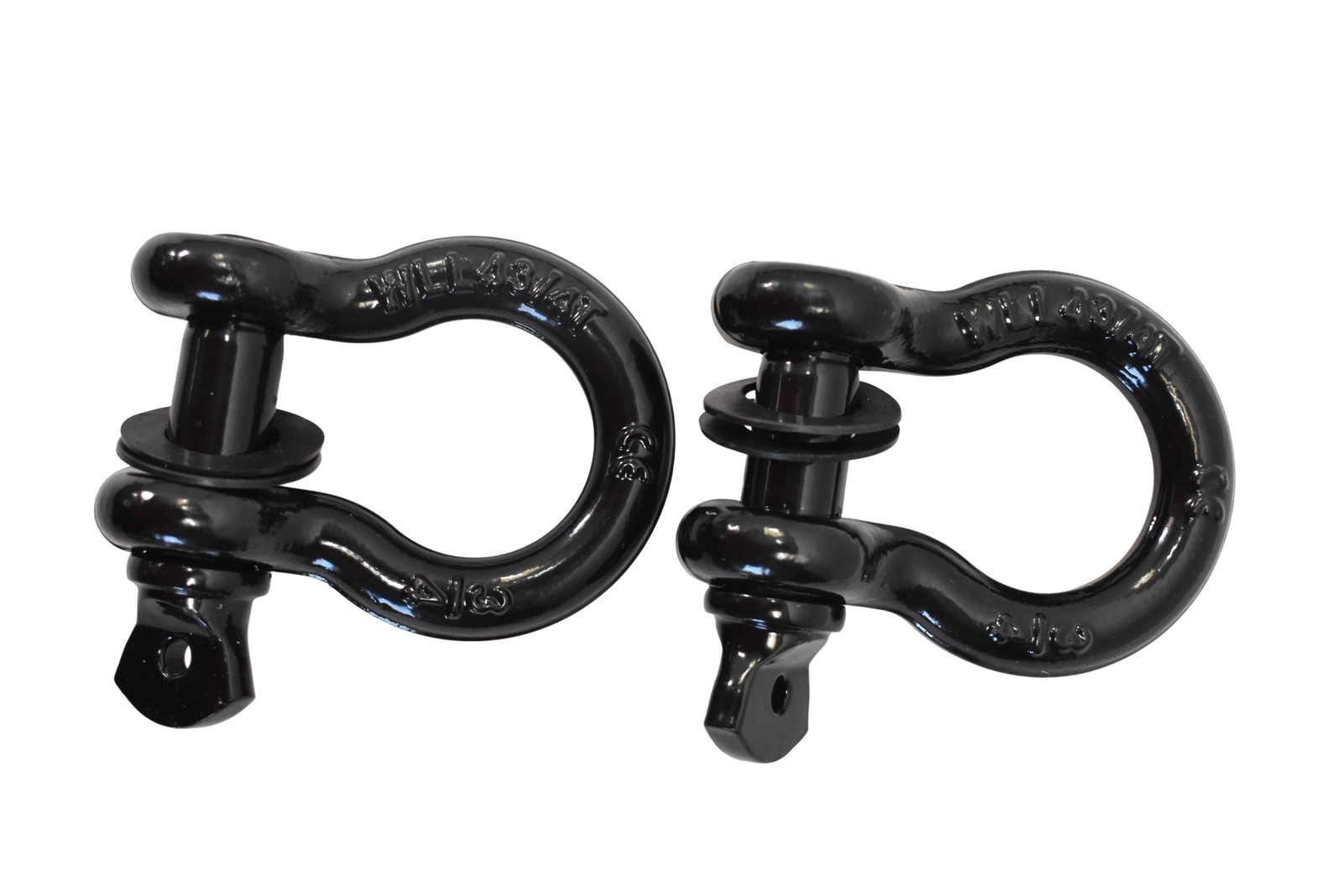 2 Pack 3/4in Bow Shackles Screw Pin D-Ring Heavy Duty Black Steel Trailer