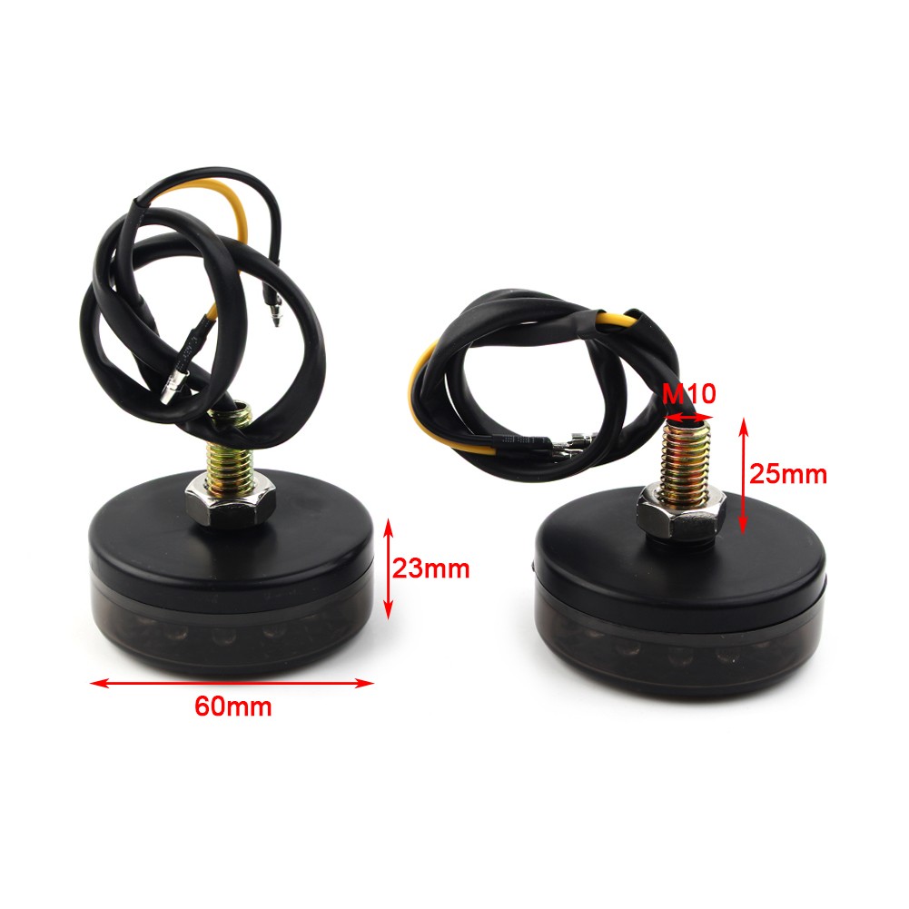 Clear LED Motor Round Smoke Turn Signal Indicator Blinker Light Lamp Amber 12V