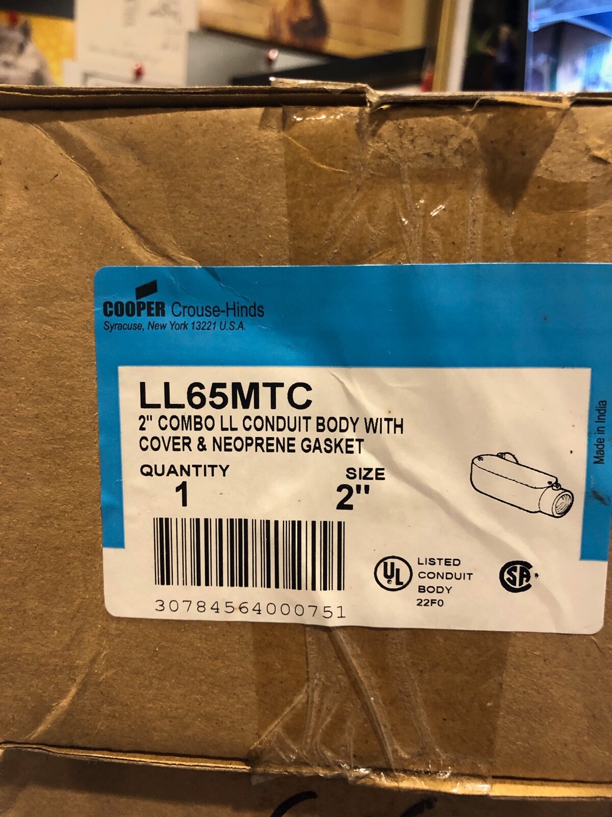 COOPER CROUSE-HINDS 2" LL65 ALUMINUM CONDUIT OUTLET BODY