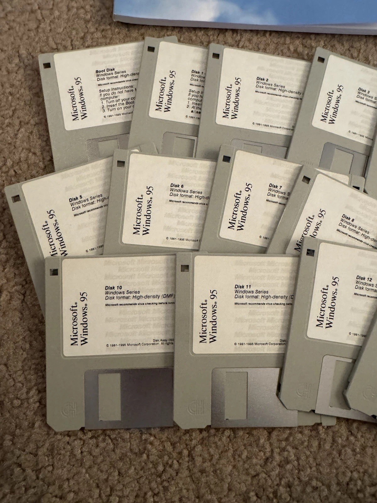 Microsoft Windows 95 Floppy Disk Lot of 14 High Density 3.5" DMF Boot UNTESTED