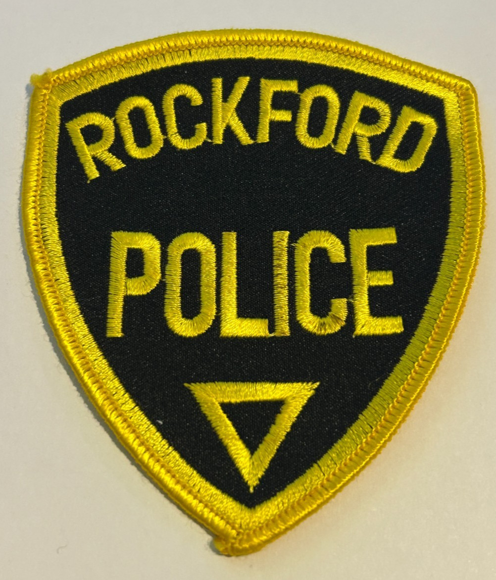 Vintage Rockford Illinois Police Double Yellow Border Patch Unused
