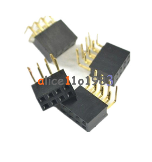 20PCS 2.54mm Pitch 2x4Pin Header Right Angle Female Double Row Socket Connector