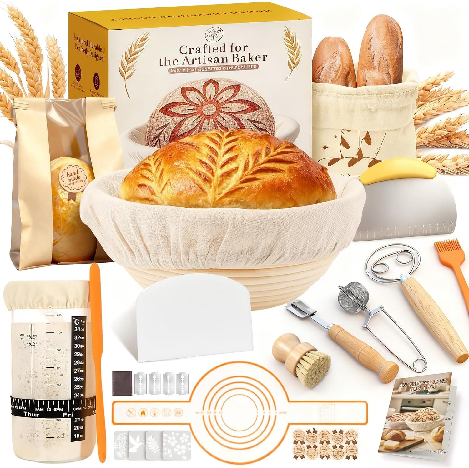 Complete Sourdough Starter Kit W/ Manual Easy to Clean Beginners Sourdough Bread