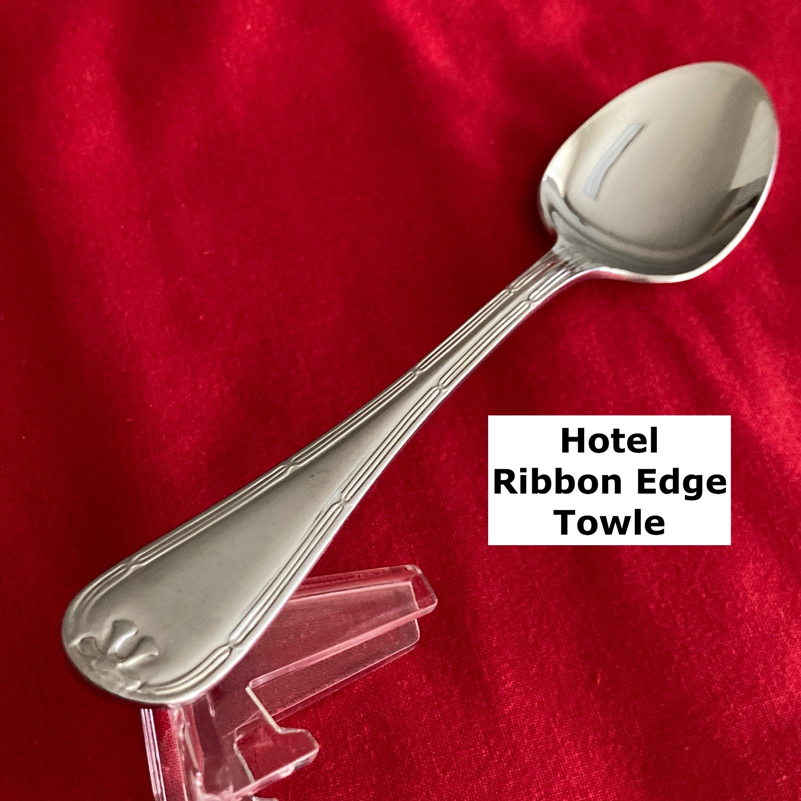 Towle HOTEL Ribbon Edge Teaspoon 6 1/4"  Stainless Steel Flatware