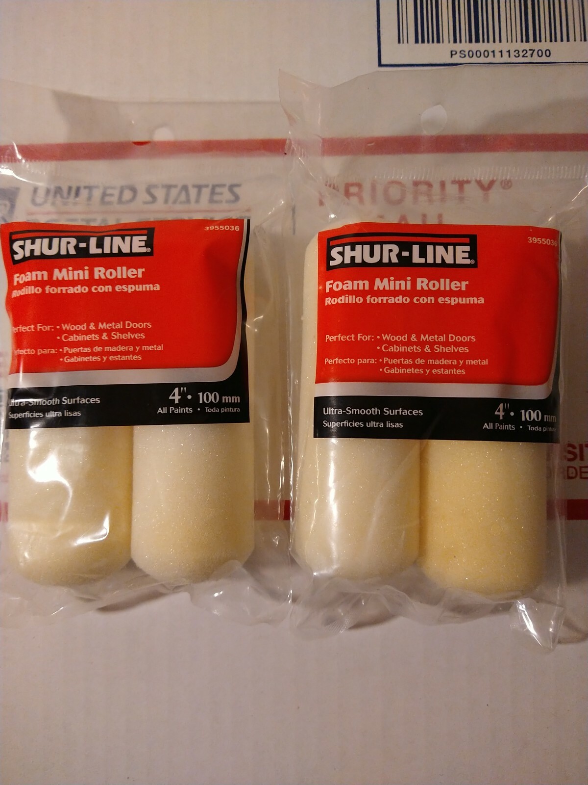 2 Packs 4 SHUR-LINE 4940C 4-Inch Foam Mini Paint Roller Refills 3955036 Premium