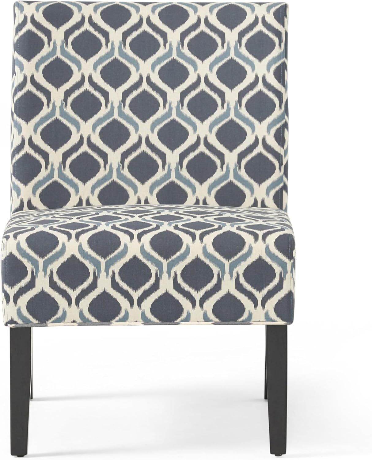 Home Traditional Fabric Accent Chair, Print, Matte Black, 22.5D x 29.5W x 32H in