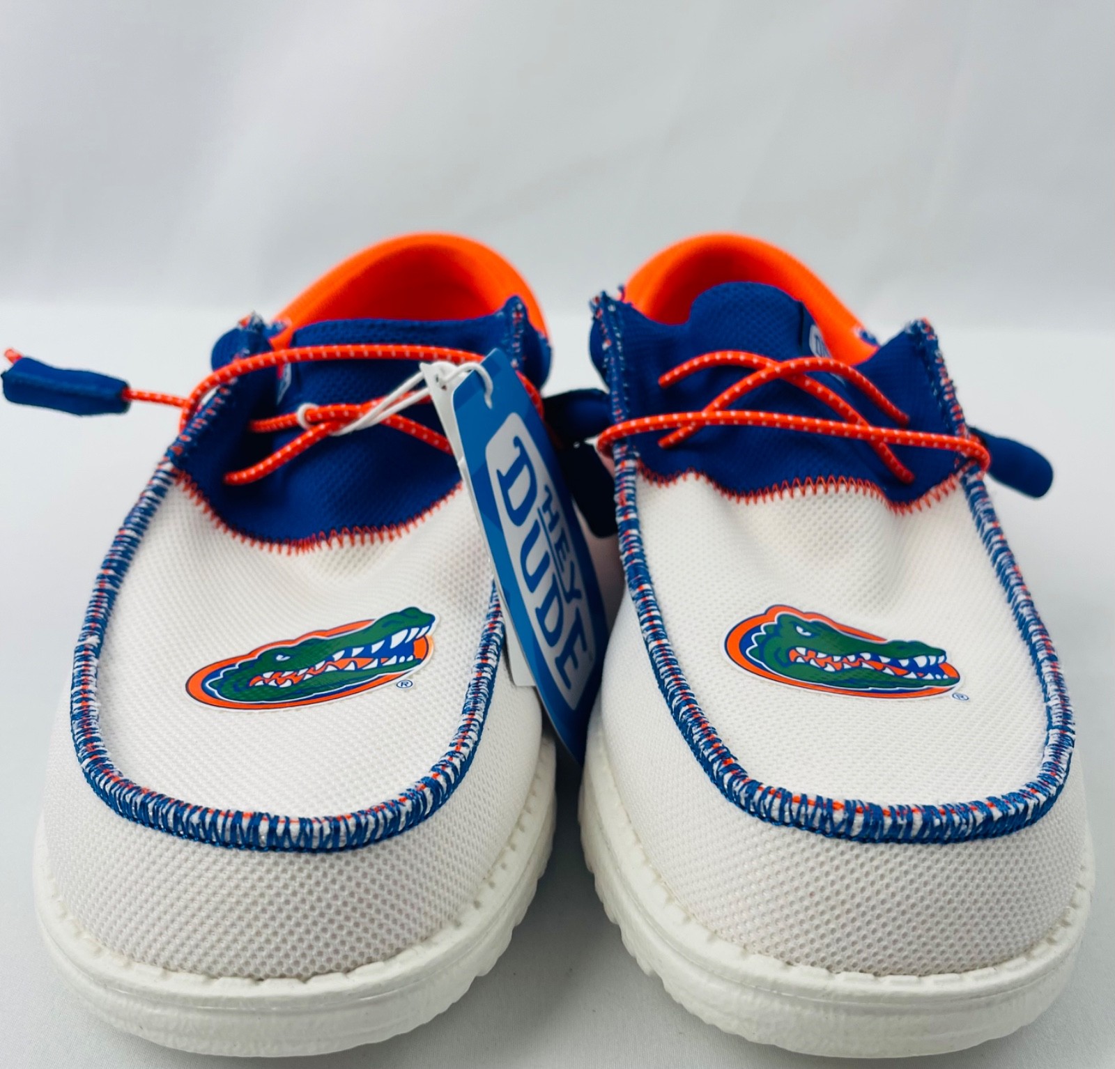 NEW Men’s Hey Dude UF Univ Florida GATORS blue orange 7 8 11 12 13 Wally shoe$75