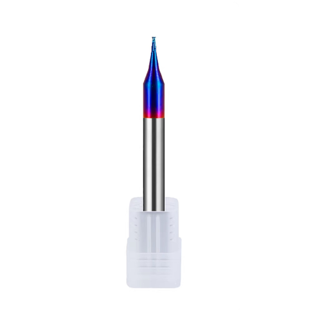 0.2mm-0.9mm micro end mill 2 flute Solid Carbide Flat Milling Cutter Nano Coated