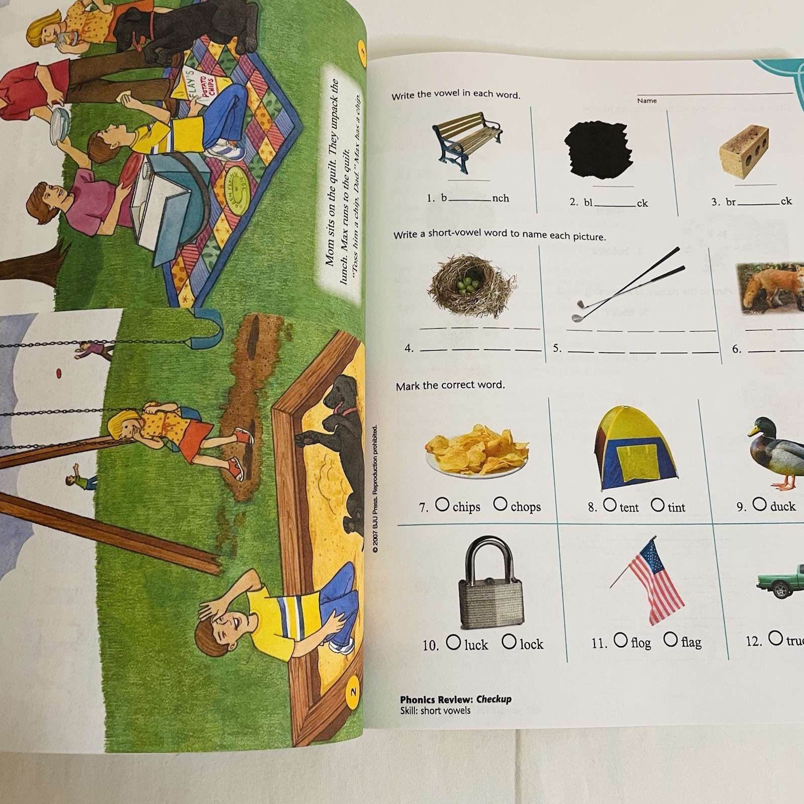 BJU Press Student Phonics Review Workbook Elementary Reading Paperback