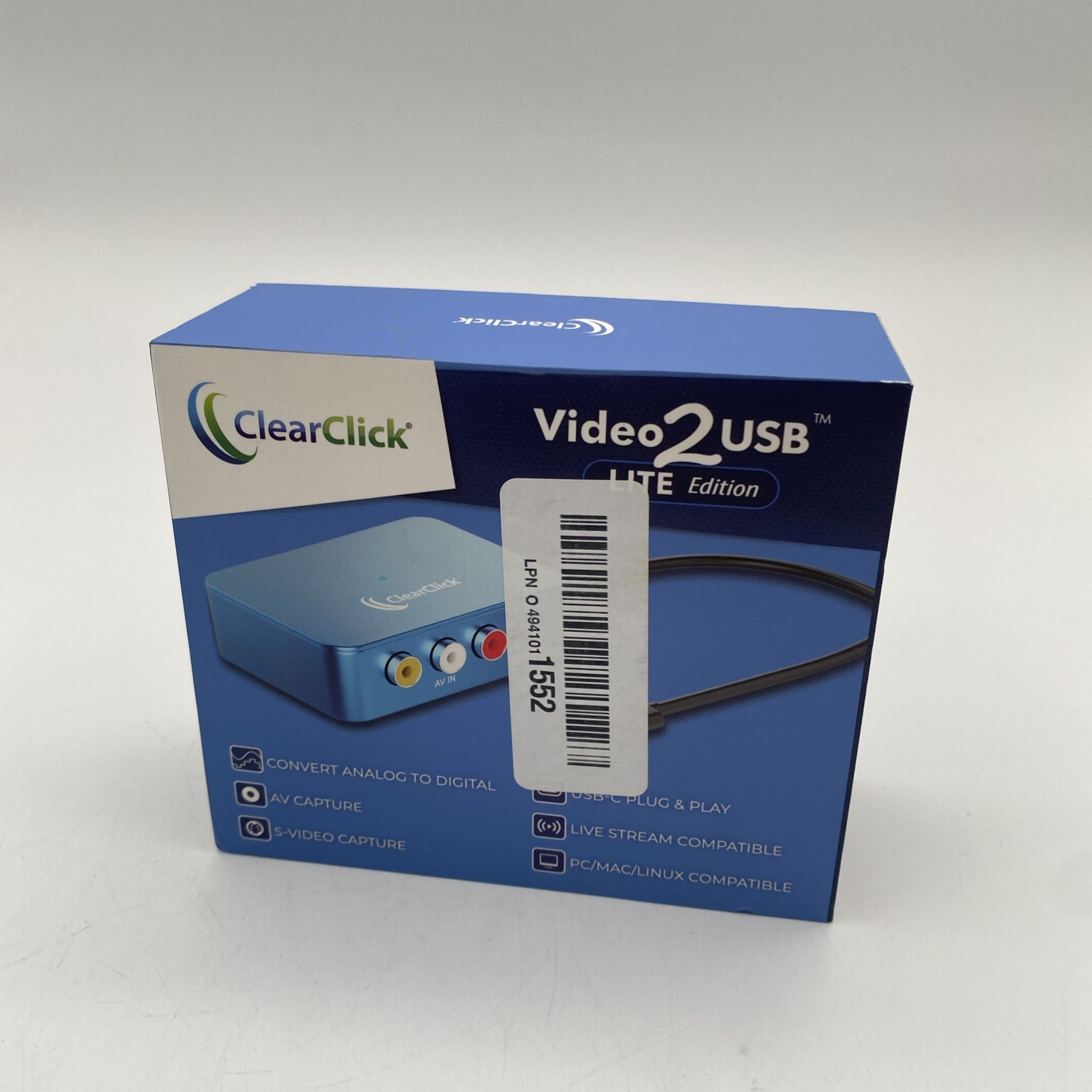 ClearClick Video To USB Lite - RCA AV VHS Video Capture Device Digital Converter