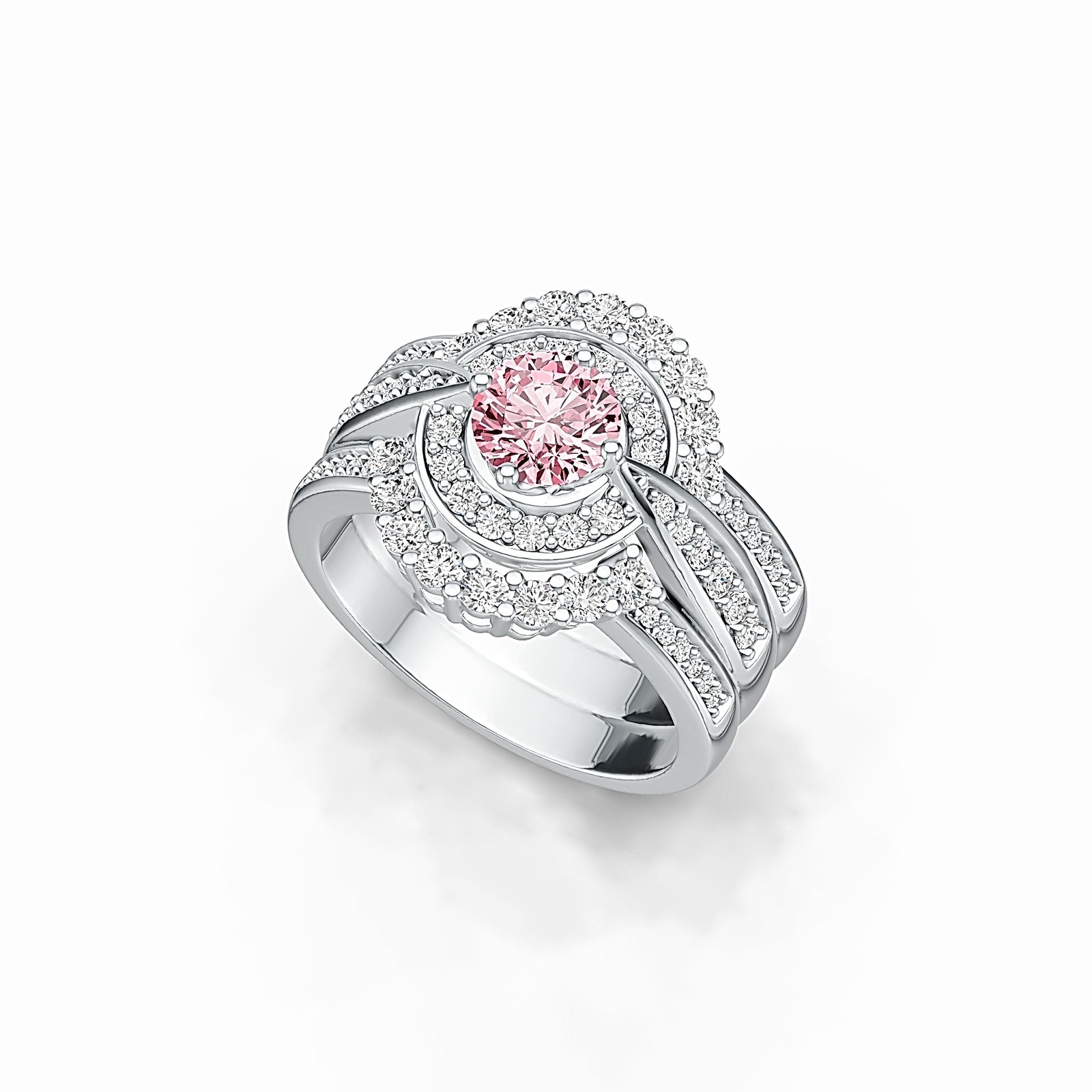 Sterling Silver Semi Mount Ring Setting Round RD 6x6mm with White Topaz