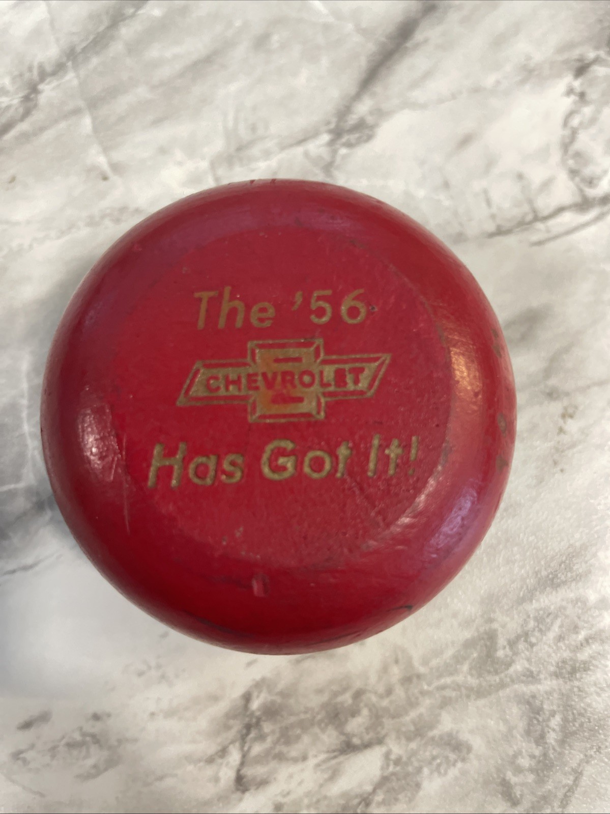 Vintage Chevrolet Advertising Yo Yo 56 1956 Has Got It Red Blue Wooden No String