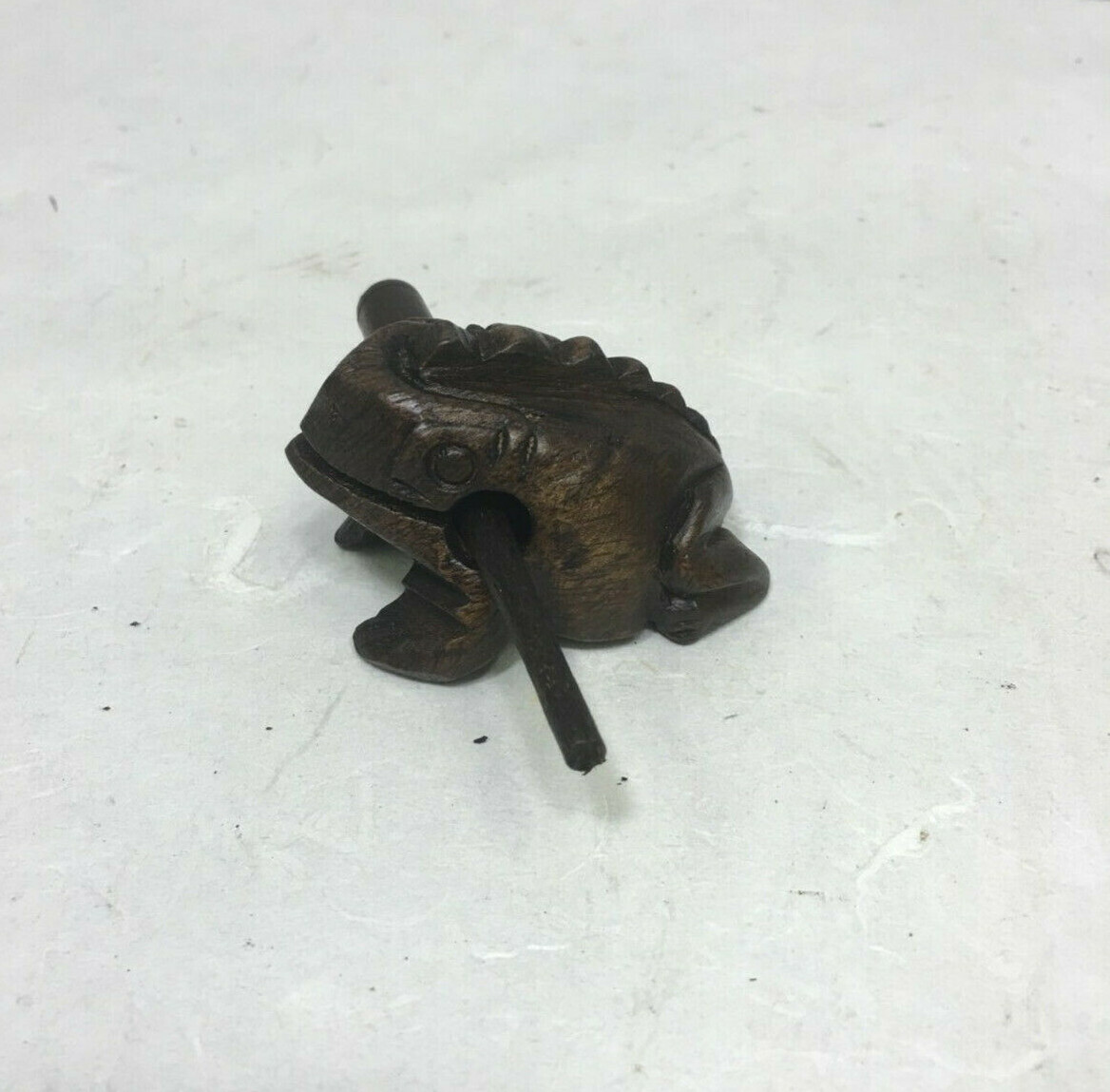 Indonesian Croaking Wooden Frog Hand Carved Wood