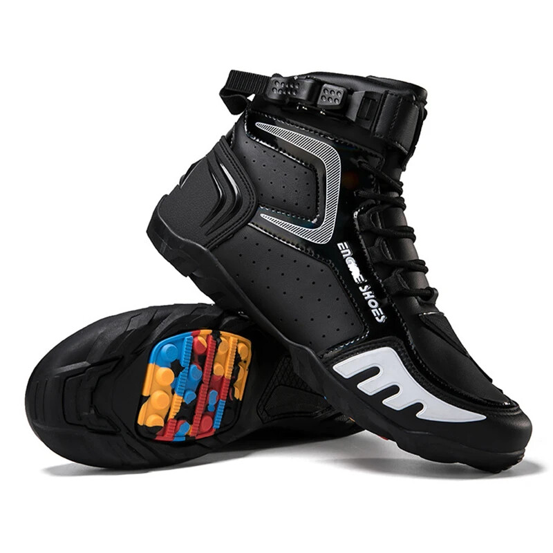 Male Motorcycle Boots Breathable Anti Slip Riders Motorbike Racing Ankle Shoes