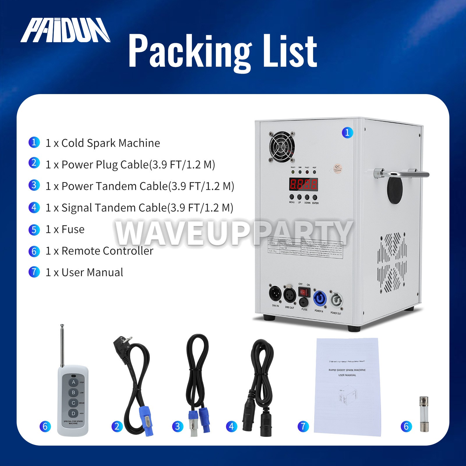 PAIDUN 4PCS 850W Cold Spark Firework Machine Sparkler Effect Show Event DJ Disco
