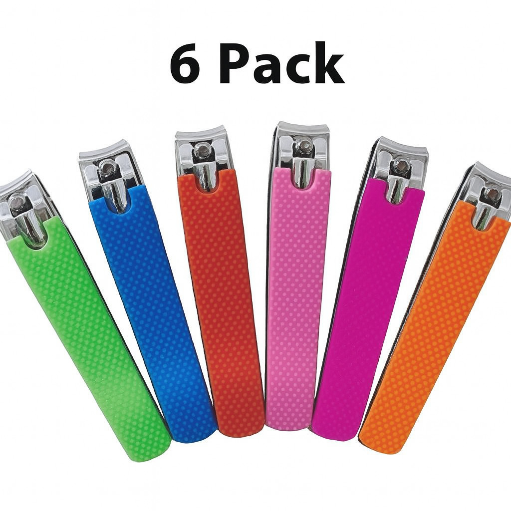 6  Pack Wholesale Lot  Toenail Clipper with Silicone Grip Individually Boxed