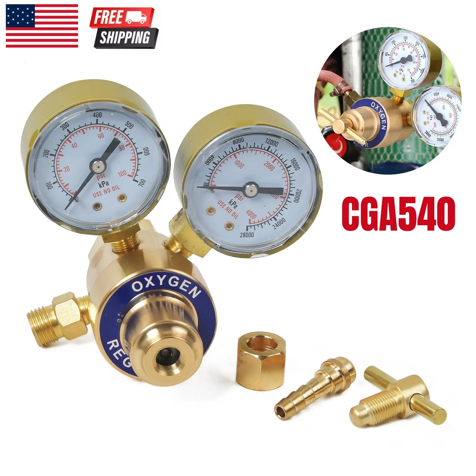 Oxygen Gas Welding Welder Regulator Pressure Gauge Victor Type Cutting CGA540 US