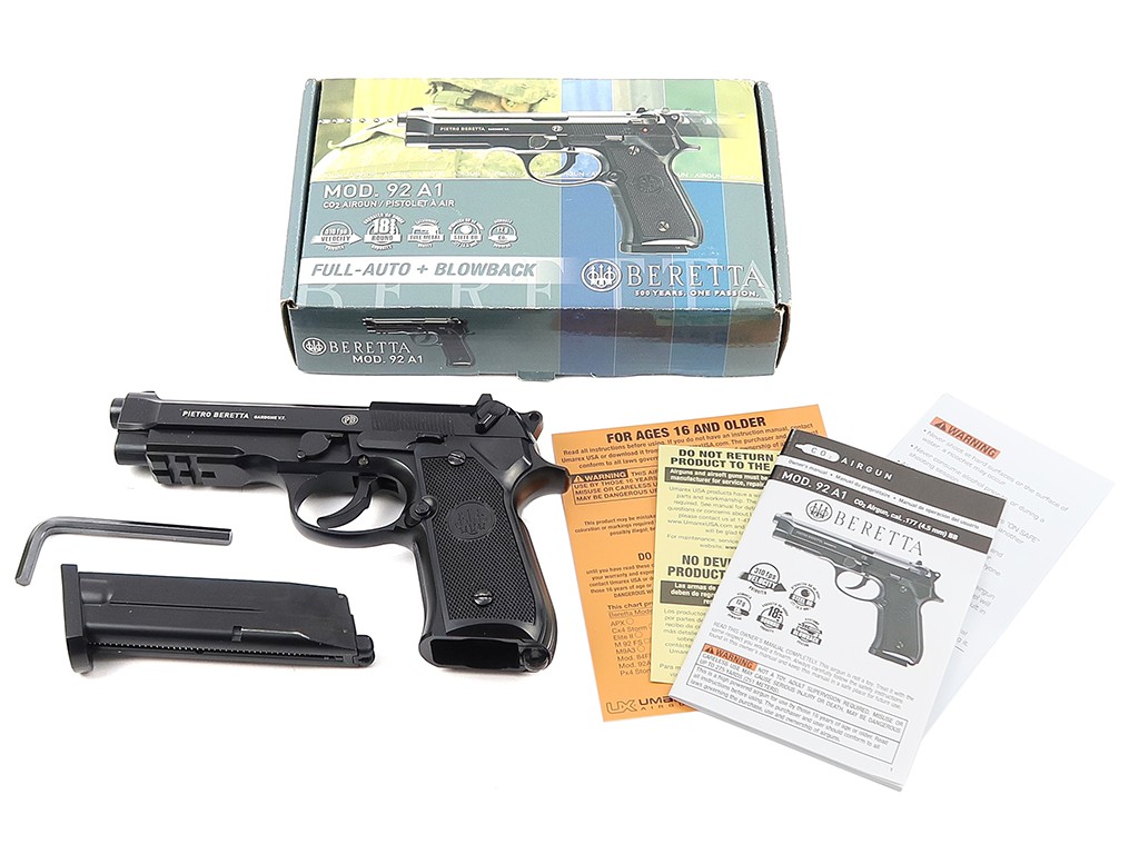 BERETTA 92 A1 18-SHOT .177 CALIBER FULL-AUTO AIR PISTOL BLOWBACK ACTION 2253017