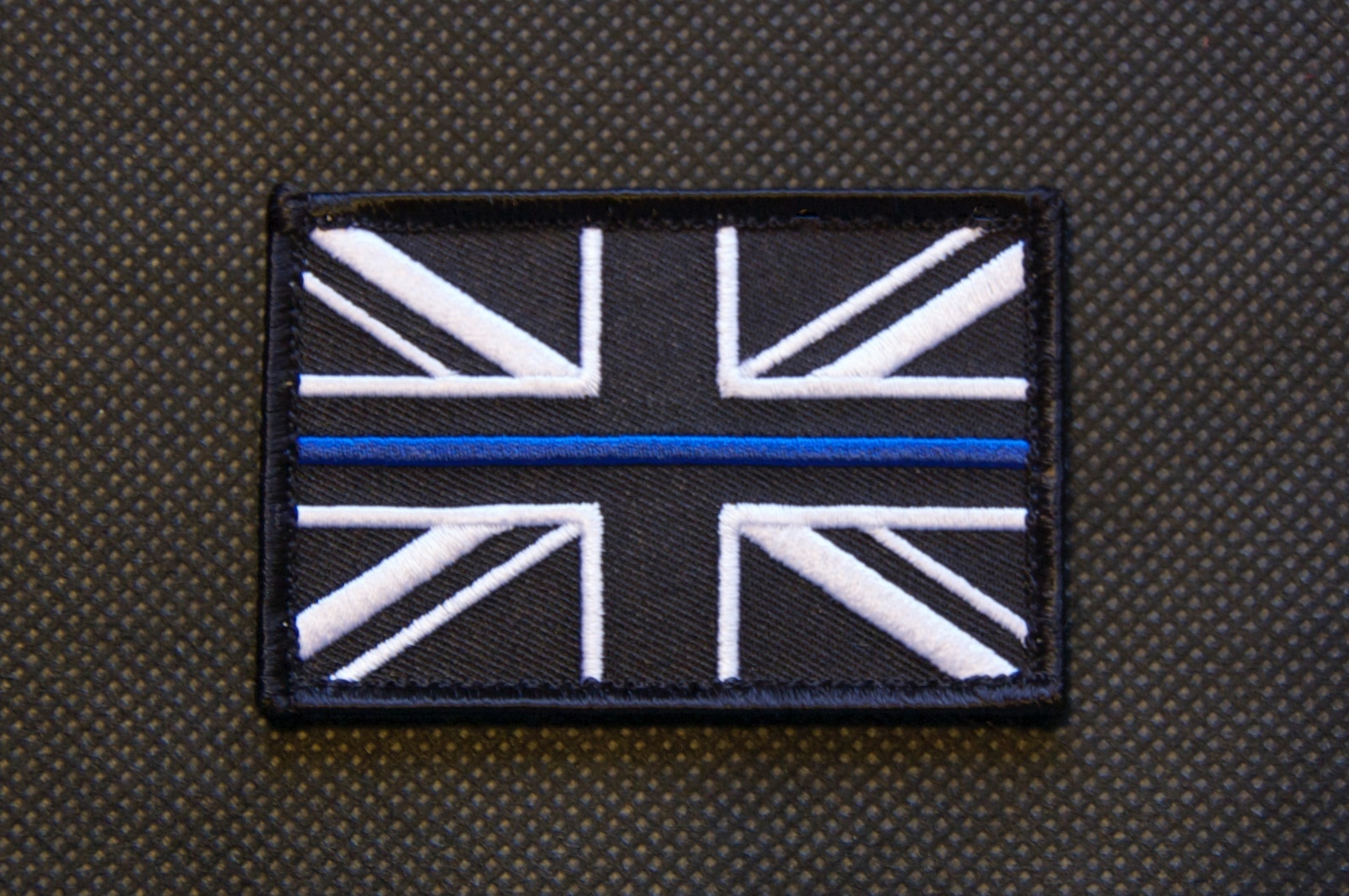 Thin Blue Line Union Flag Uniform Patch Police UK GB CO19 Blue Berets Hook