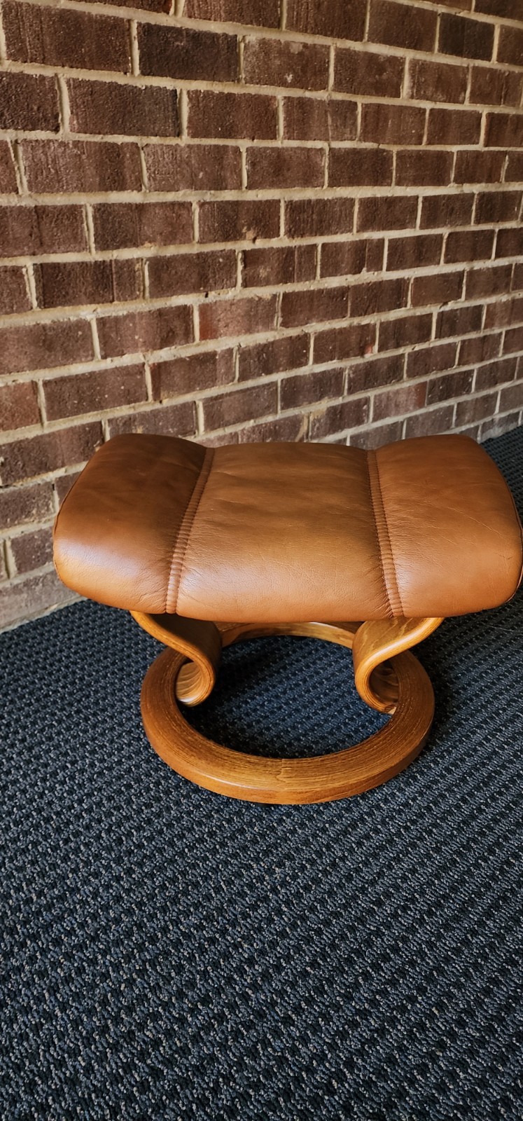 Ekornes Stressless Noblesse "Tigereye" Leather Adjustable Ottoman