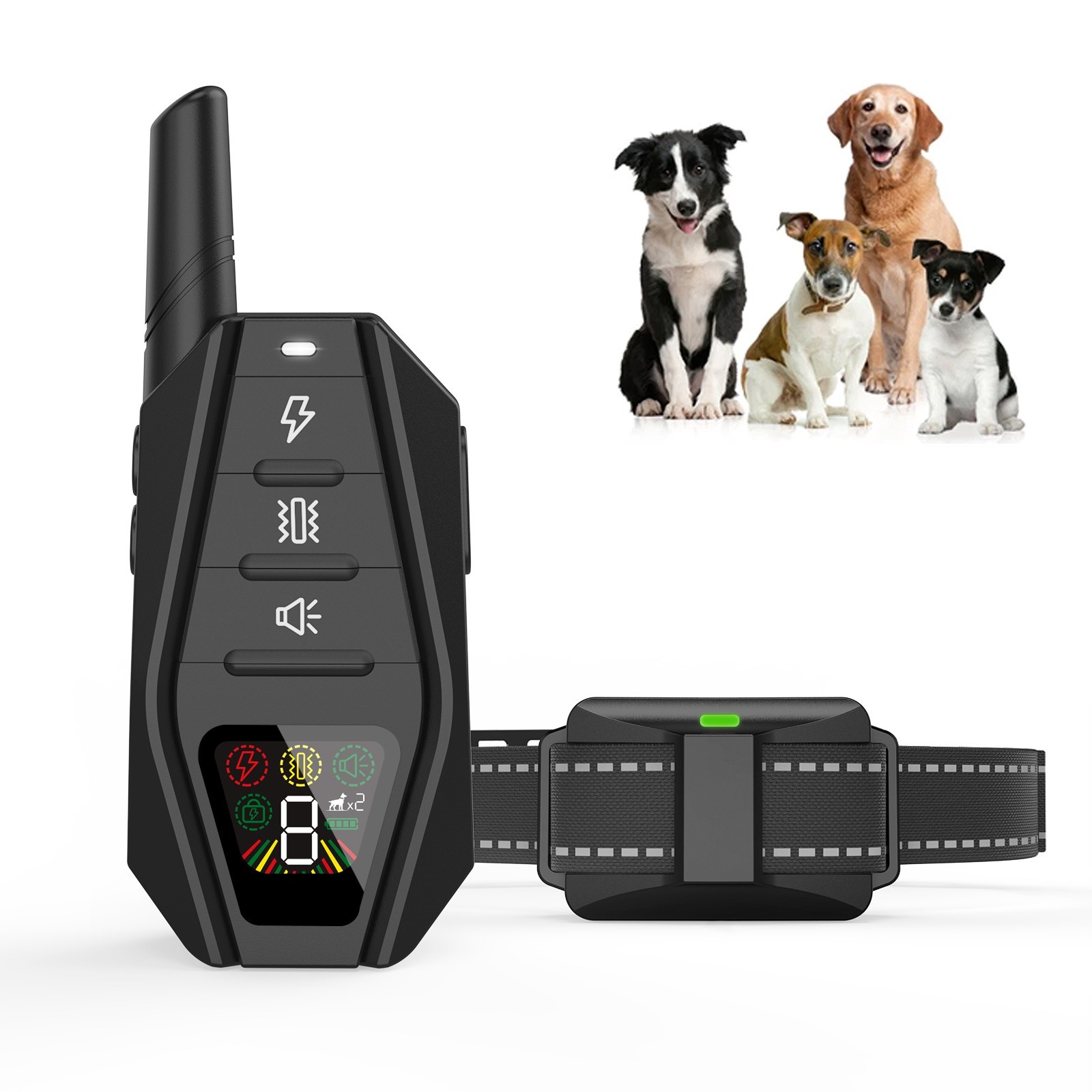 Dog Shock Training Collar 3300FT Remote Rechargeable Pet Waterproof LCD Trainer