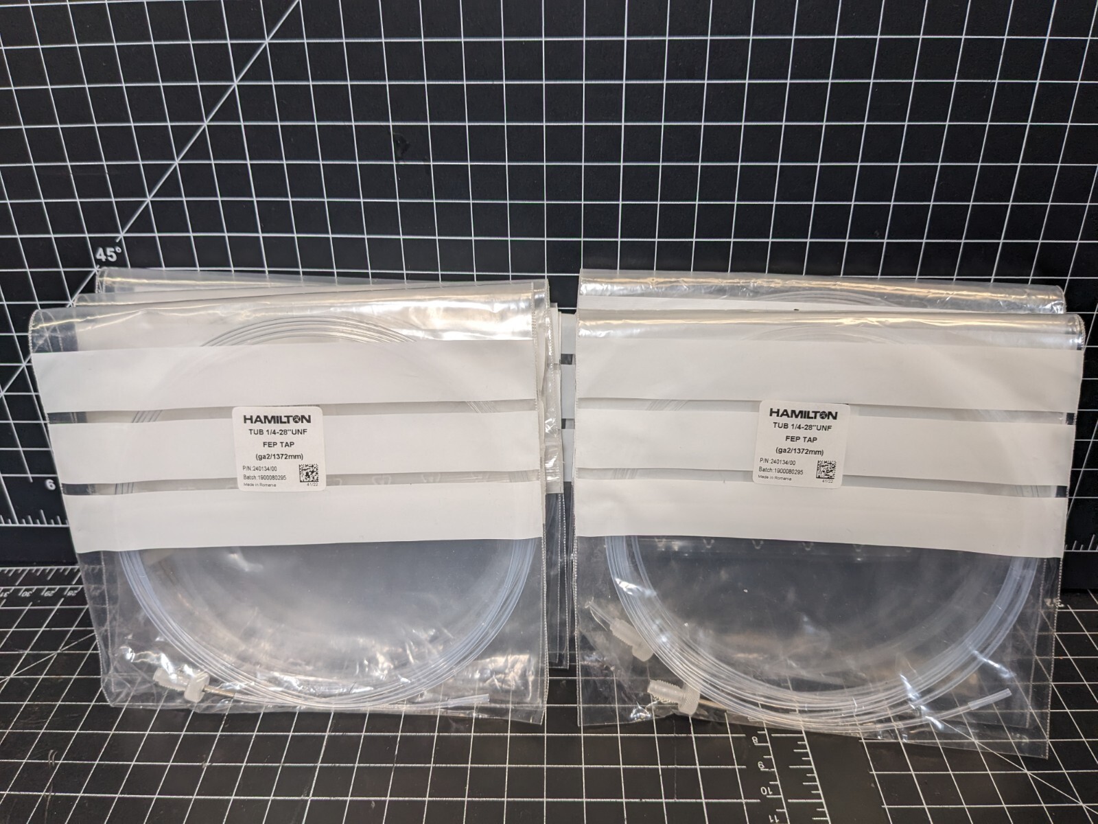 HAMILTON TUB 1/4-28" UNF 240134 FEP TAP microlab 600 tubing 18ga fill dispense