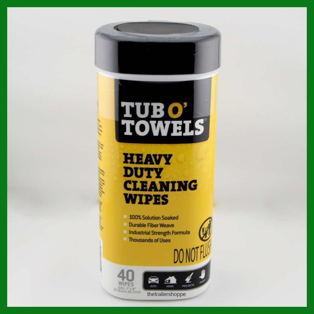 Industrial Strength Heavy Duty Cleaning Wipes Tub O' Towels -40 Large Wipes