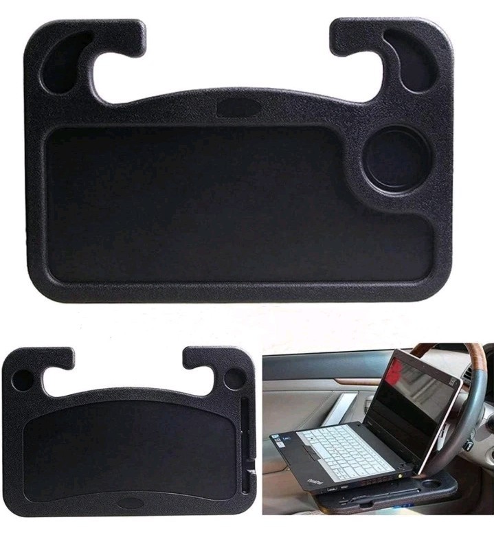 Car Steering Wheel Desk Multipurpose Auto Tray with Drink Holder Food for Eating