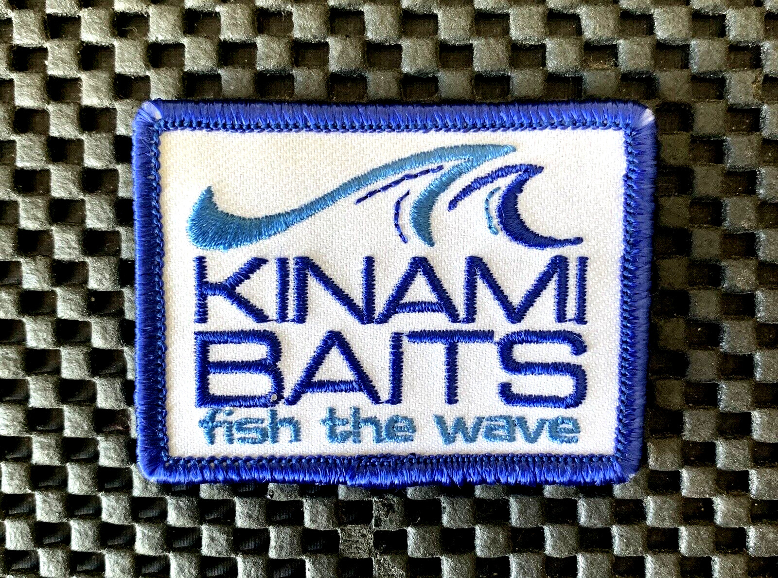 KINAMI BAITS EMBROIDERED SEW ON PATCH FISH THE WAVE GARY YAMAMOTO 2 1/2 x 2" NOS