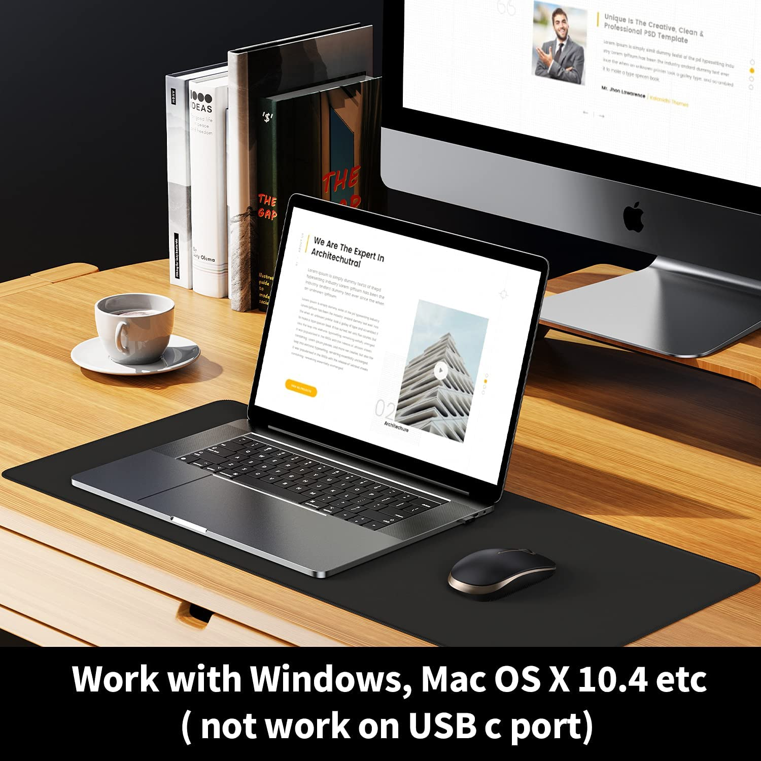 Wireless Mouse, 2.4G Slim Portable Computer Mice with Nano Receiver for Notebook