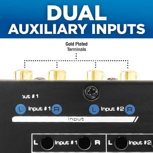 NVX 7-Band XEQ7 Graphic Equalizer with Front 3.5mm Aux Input, Dual RCA Inputs...
