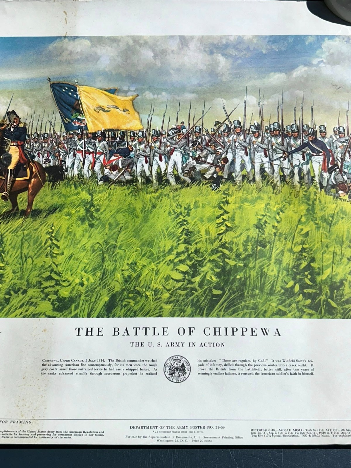 Battle of the Chippewa - Department of the Army Poster - 1950's Lithograph