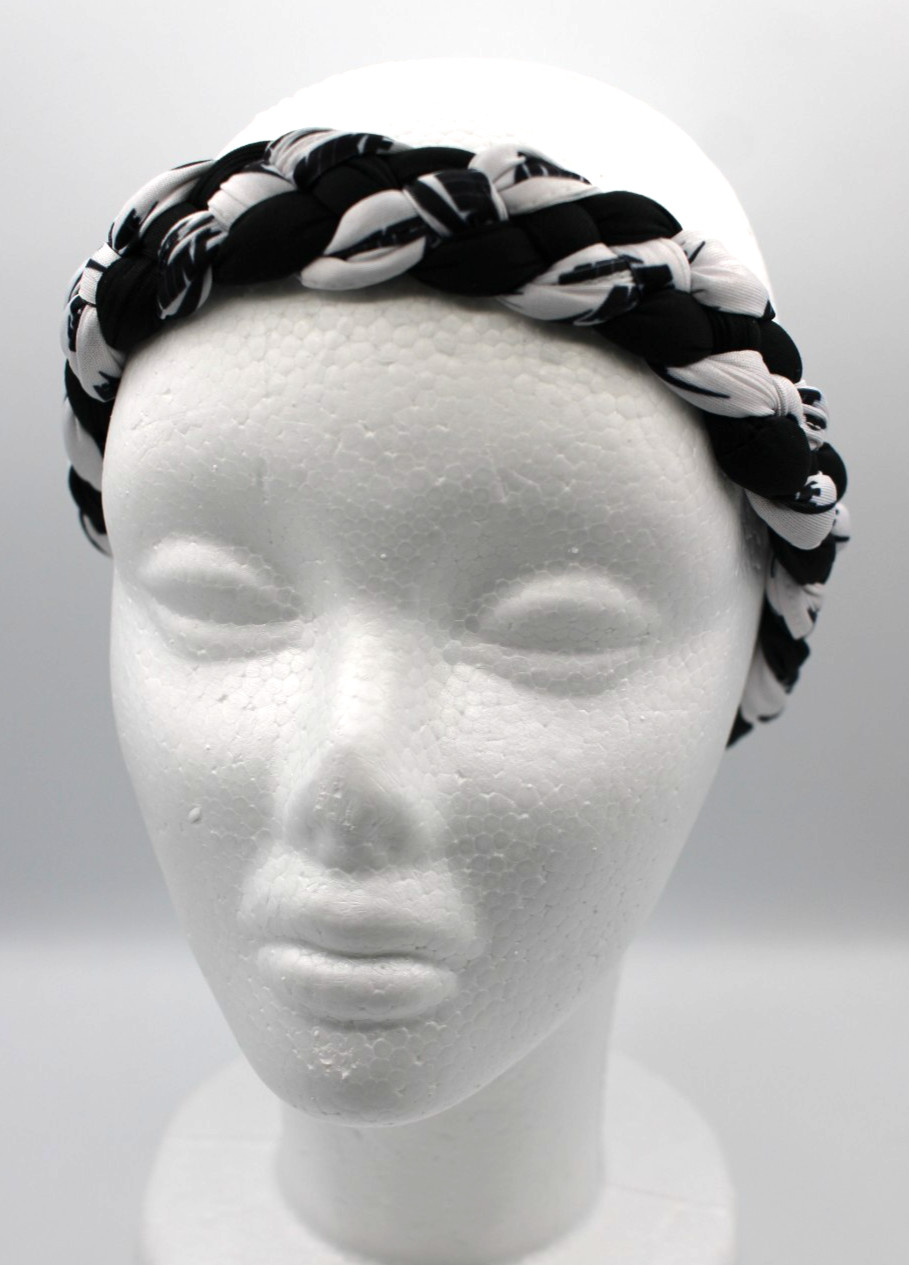 Nike Braided Headband Braided Black/White/Black Women's