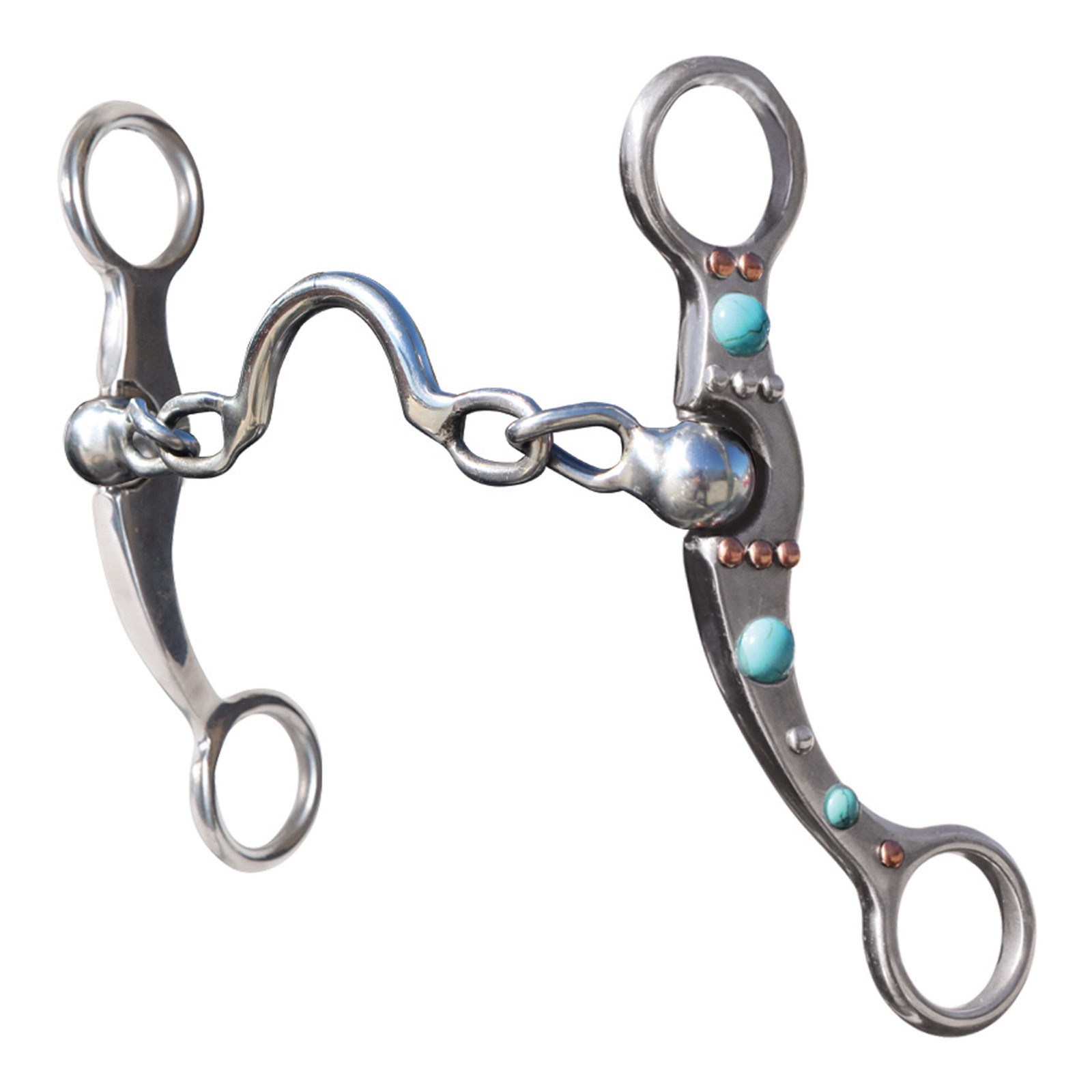 PROFESSIONAL'S CHOICE Turquoise Dot Shank Low Port Chain Bit (PCB-141)