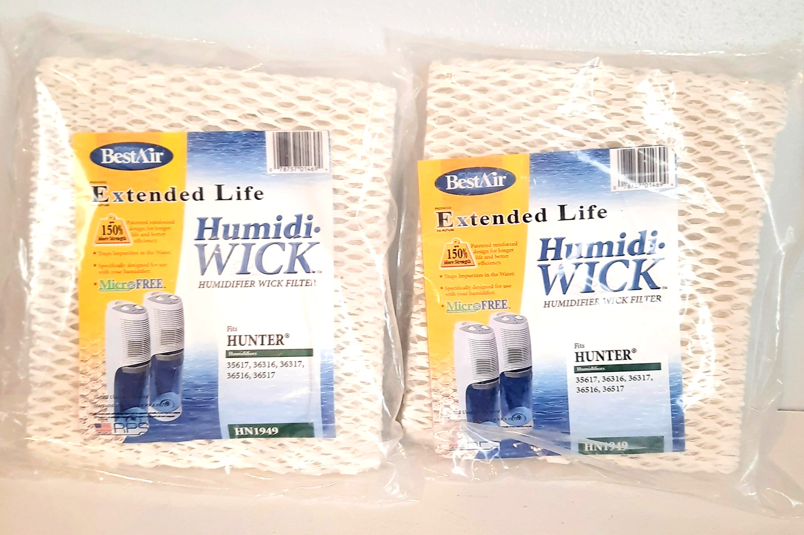 2 Best Air HN1949 Humidifier Extended Life Humidi-Wick Filter Fits Hunter Models