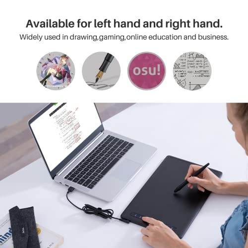 M0610Pro Drawing Tablet, 10x6 Inch, Tilt Support, Scroll Wheel | Battery-Free