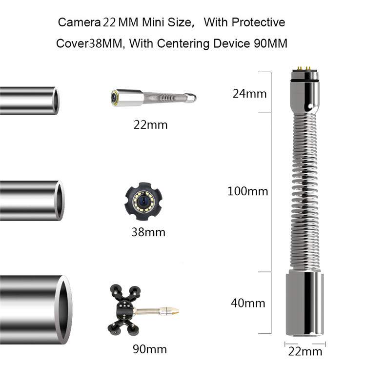 512Hz Transmitter Image Self-leveling Camera Head HD Pipe Inspection Camera