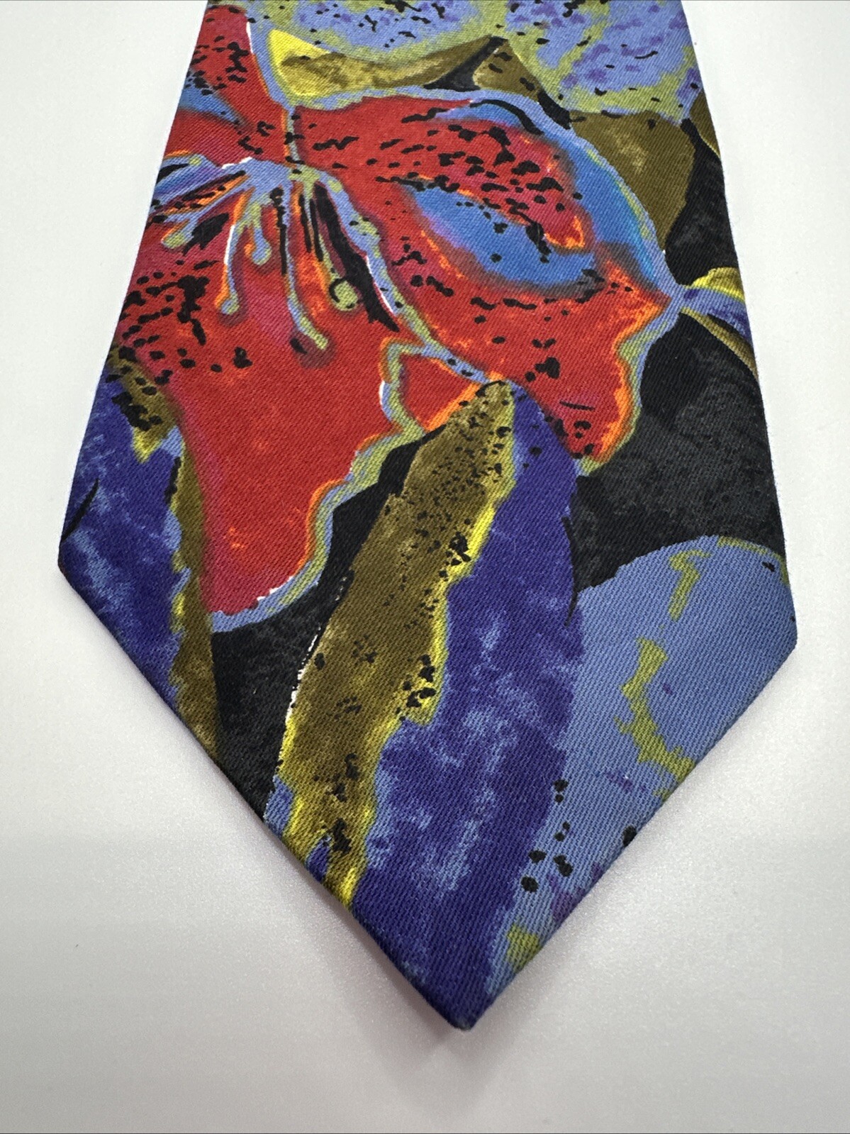 New World Men’s Necktie Colorful Floral 100% Cotton Tie