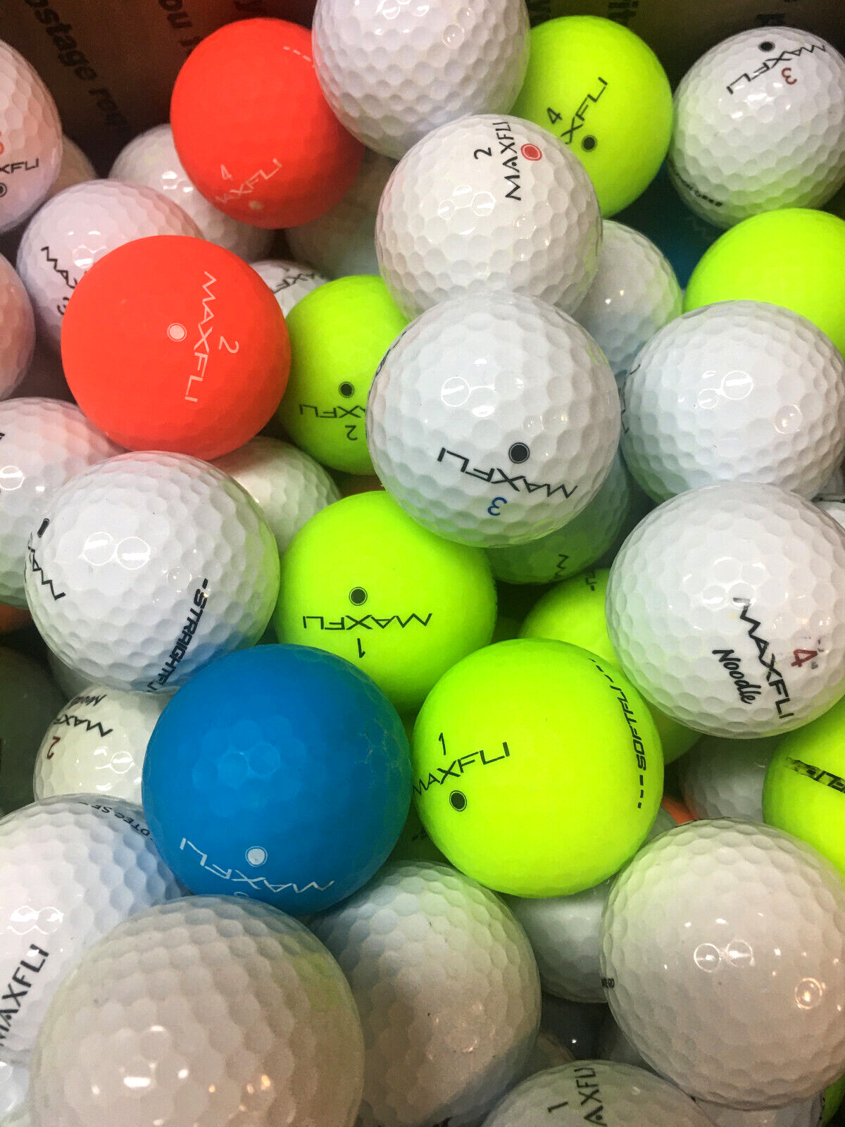 100 Assorted Max Fli Premium AAA Used Golf Balls...color included