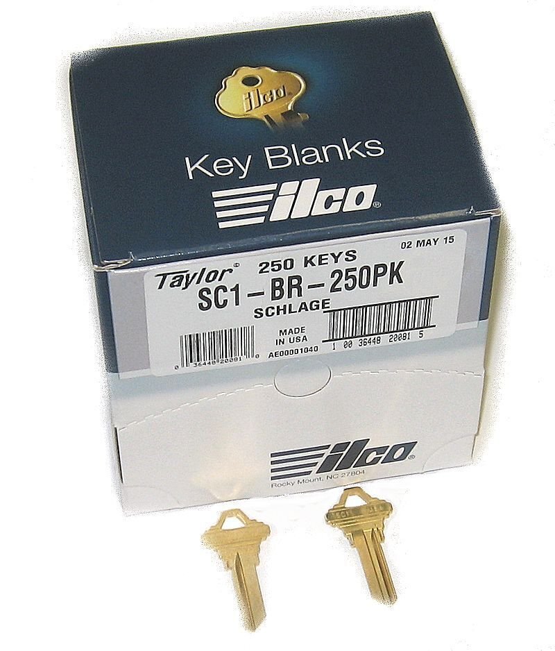 SC1-BR-250PK Brass Key blank, 250/Box