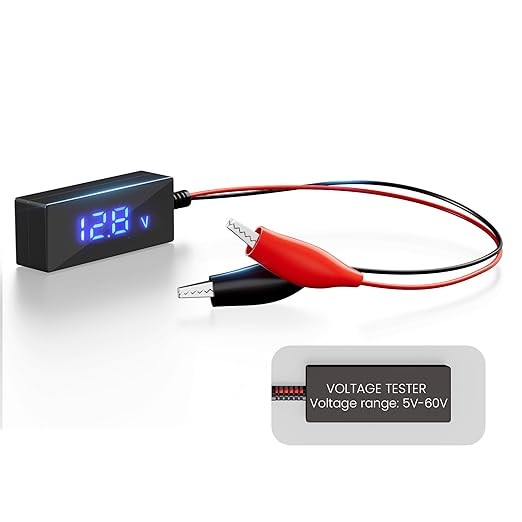 6V/12V/24V/48V Battery Tester, 12v LCD Display Universal Battery Checker Small 6