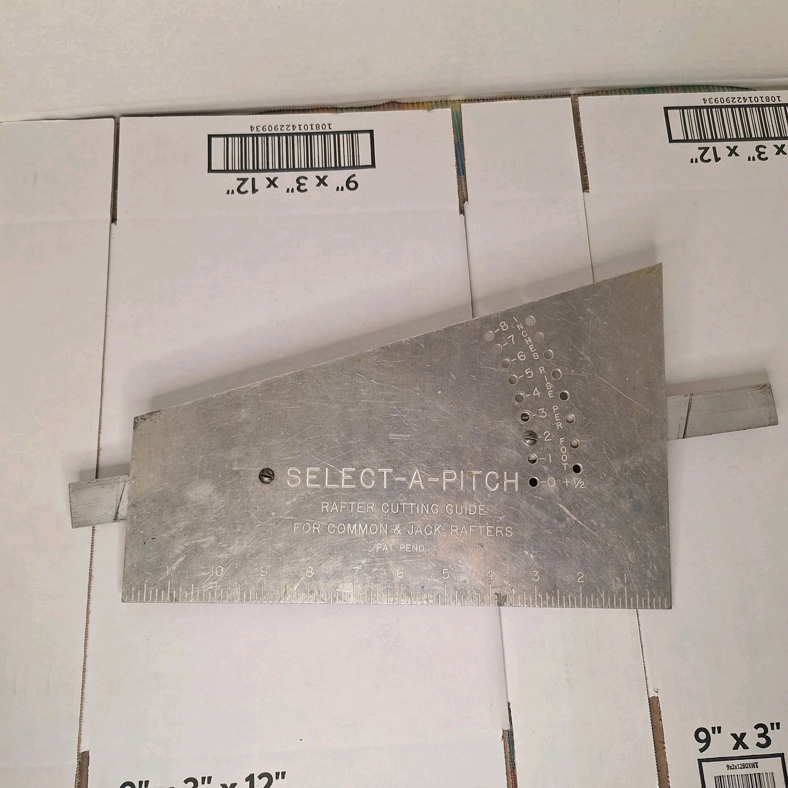 Select-A-Pitch Rafter Cutting Guide For Common And Jack Rafters Pat. Pend.