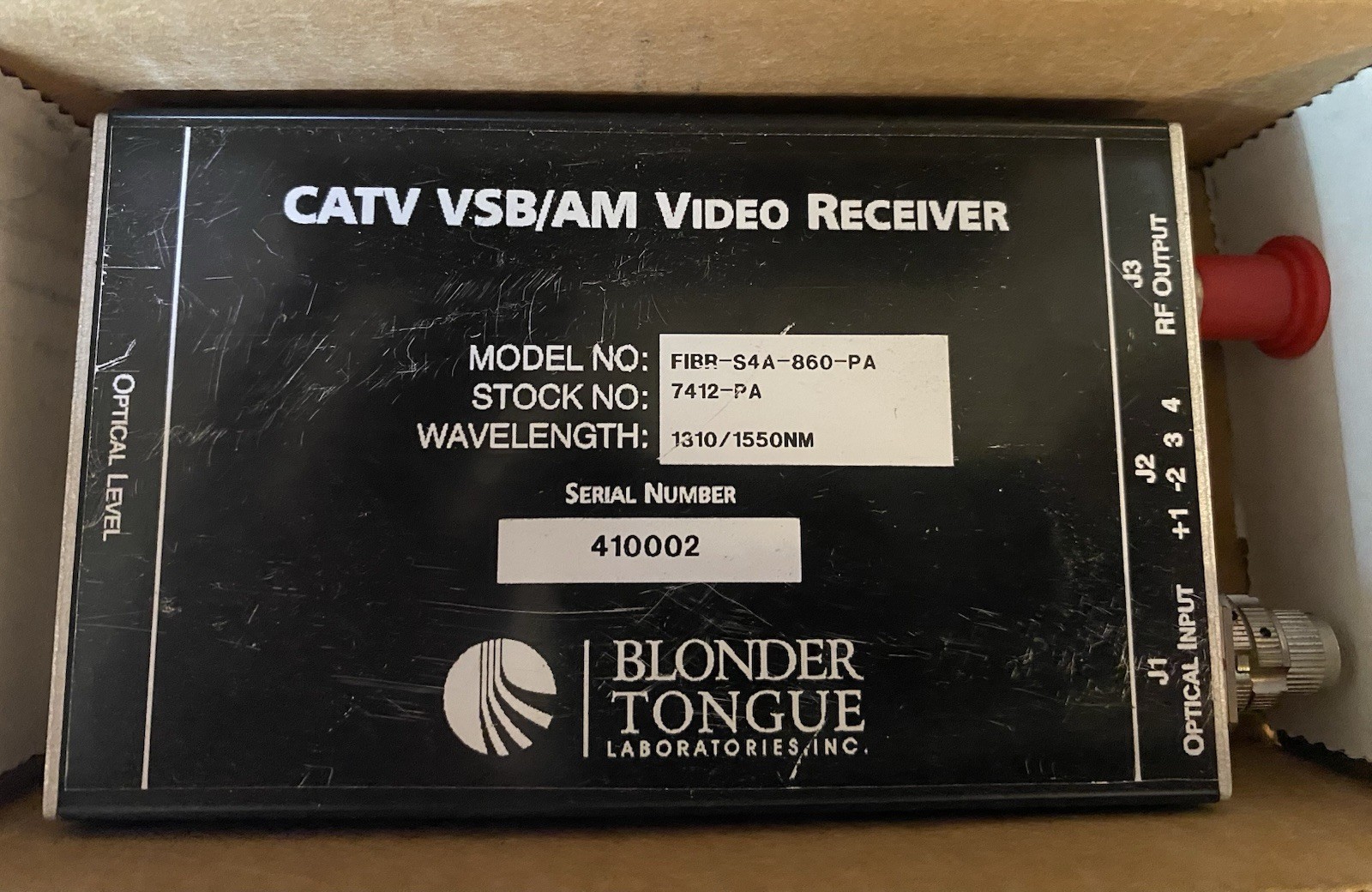 Blonder Tongue CATV VSB/AM Video Receiver FIBR-S4A-860-PA 1310/1550nm