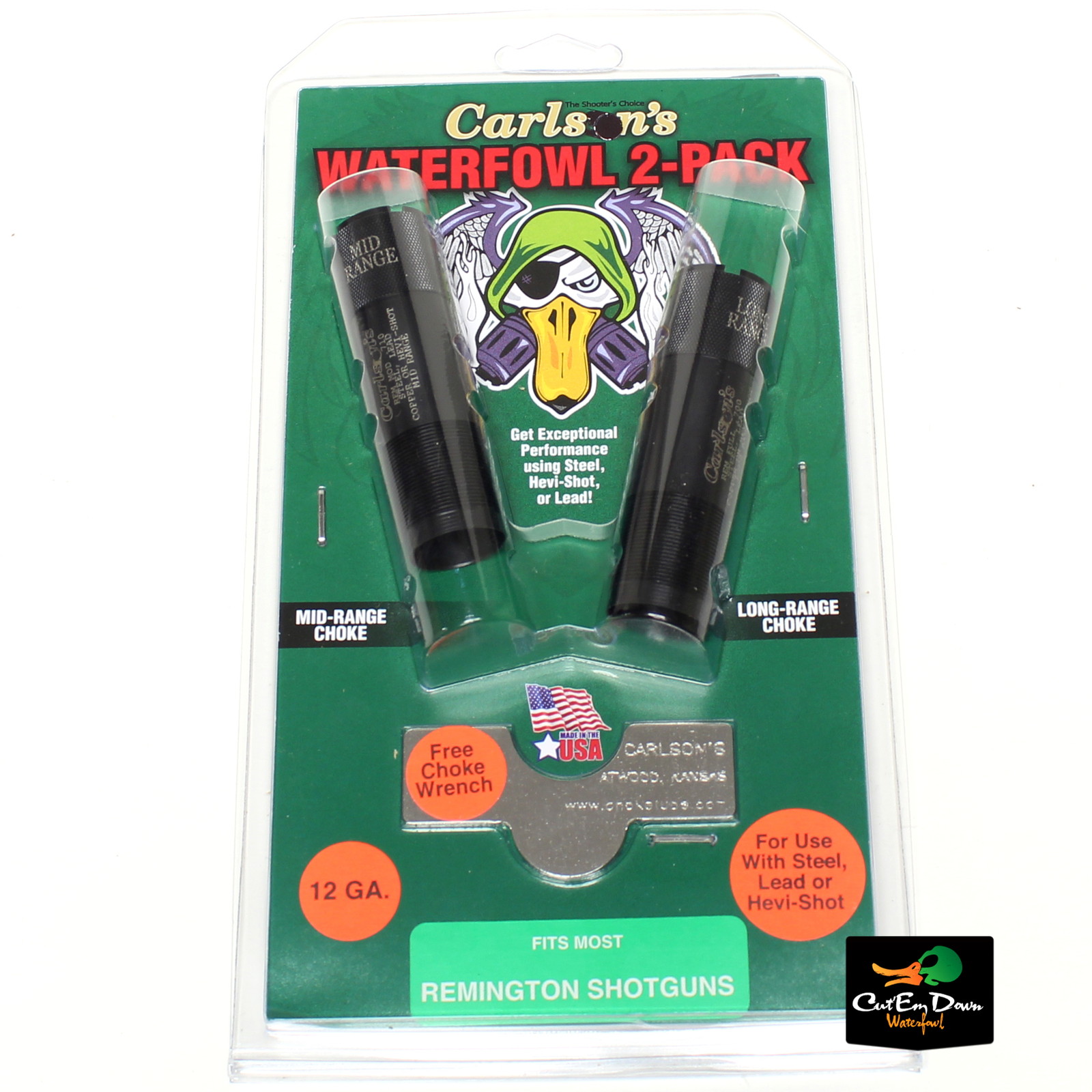CARLSON'S REMINGTON 12GA EXTENDED 2 PACK WATERFOWL CHOKE TUBE SET FREE WRENCH