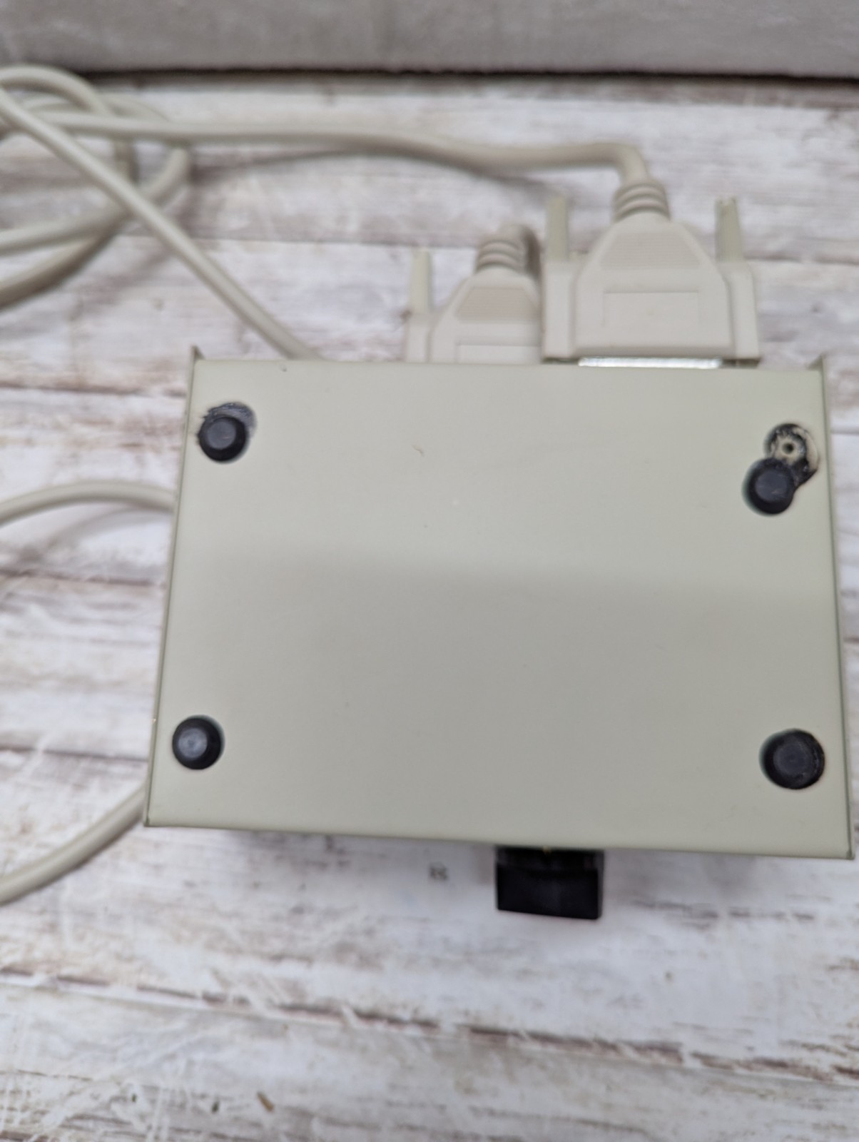 Vintage Data Transfer Switch Manual Box 2 Way Parallel Port A B w/ 2 cables