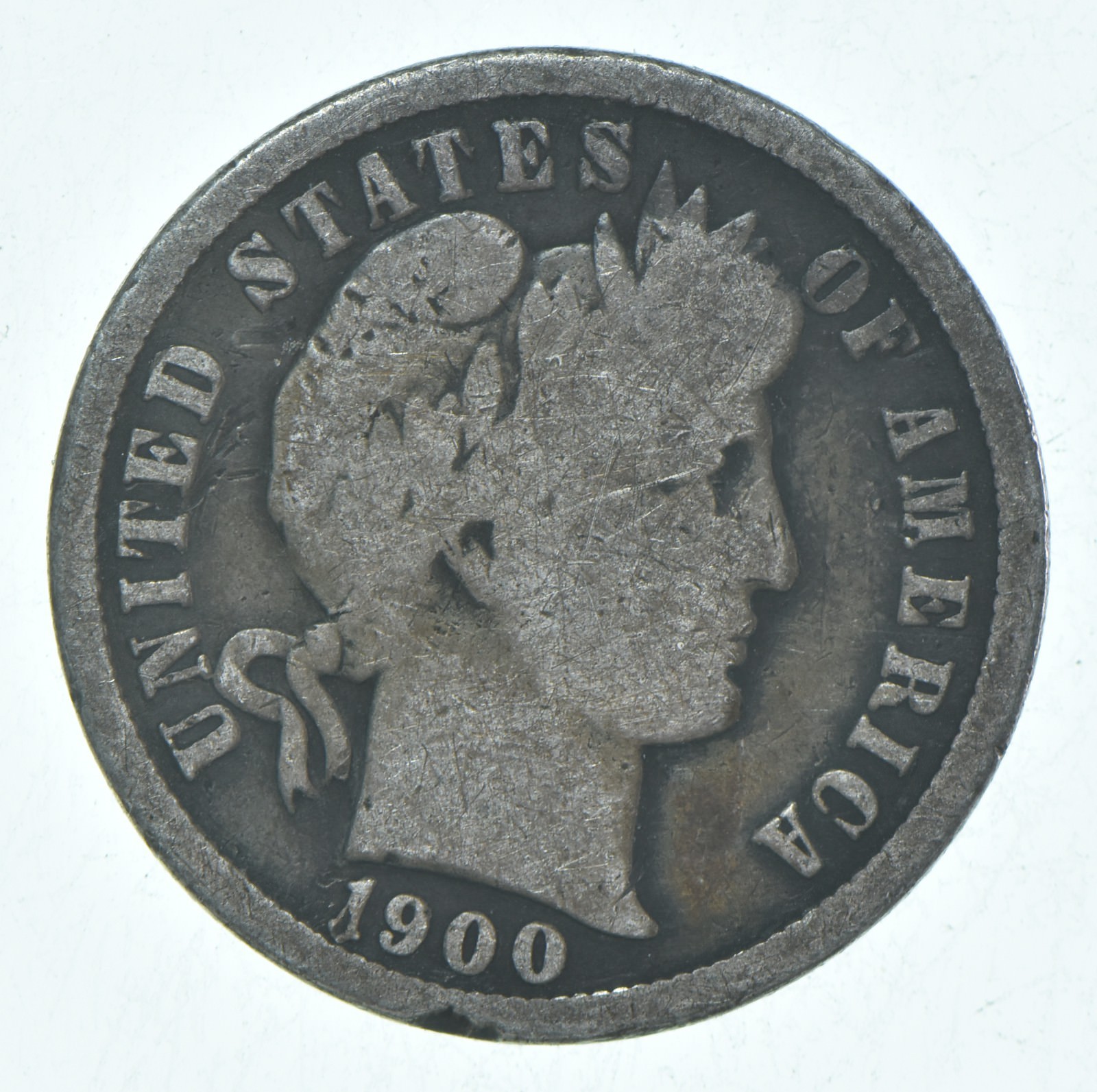 1900-S Barber Dime 90% Silver Average Circ