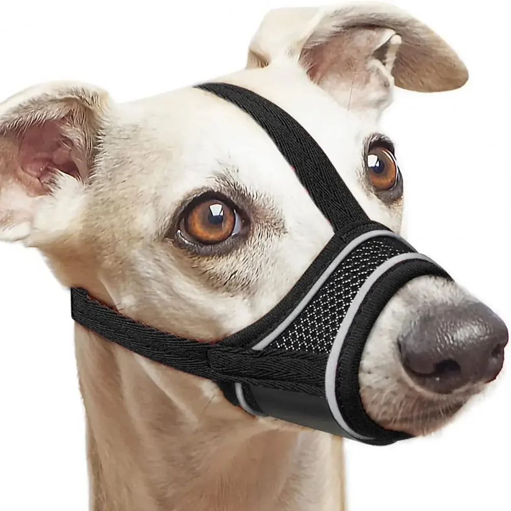 Breathable Adjustable Dog Muzzle - Soft Anti-bite Mask for Chewing Prevention &