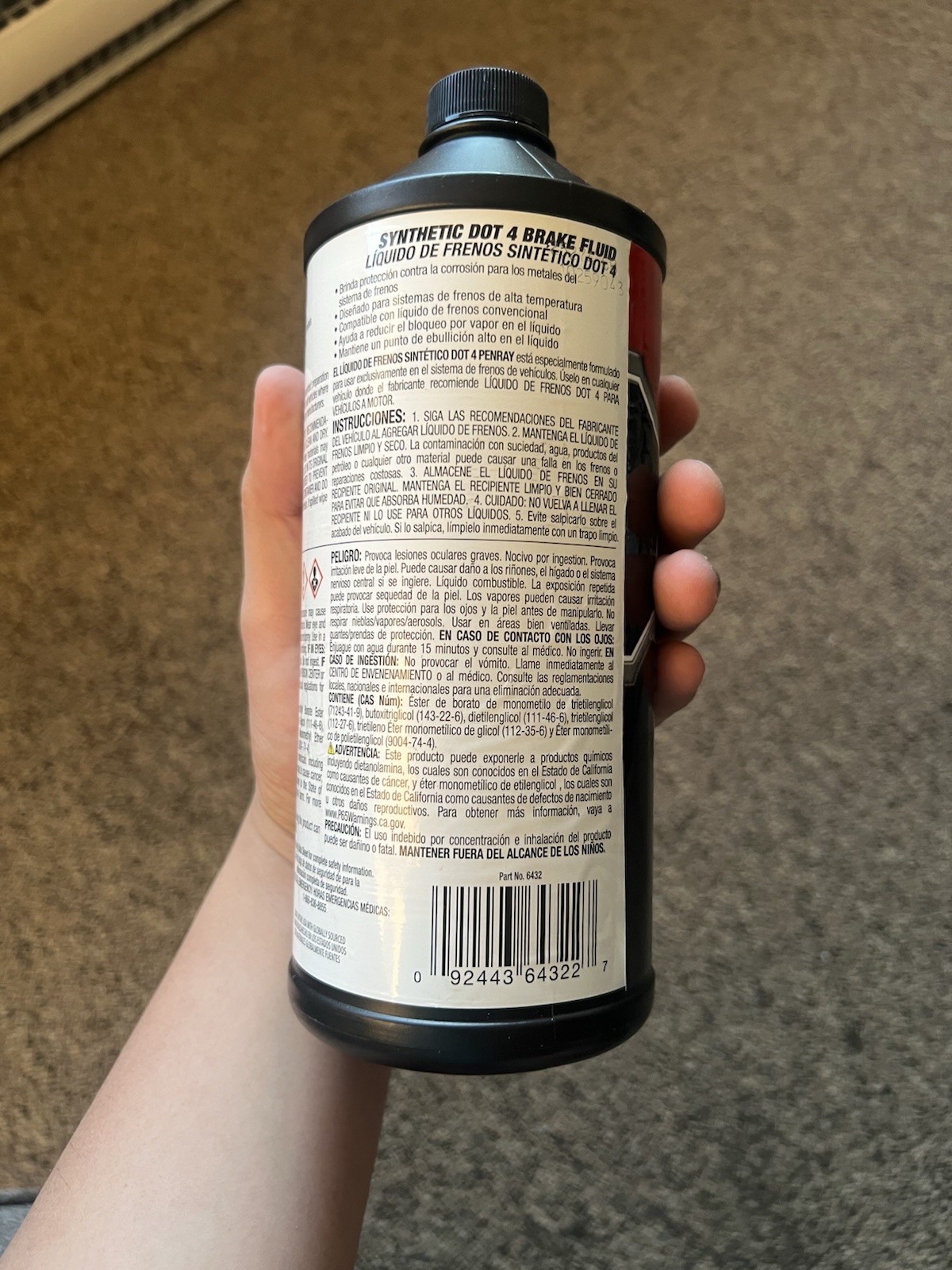 Penray Synthetic Dot 4 Brake Fluid 32 oz Bottle
